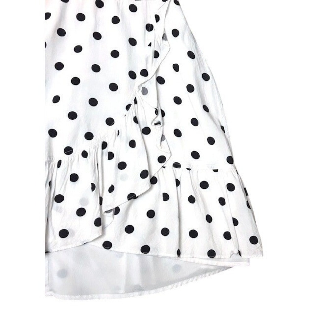 J.Crew Polka Dot Faux Wrap Mini Dress White Navy Blue Preppy Retro Vibe Size 2 - Picture 12 of 13